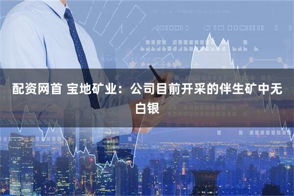 配资网首 宝地矿业：公司目前开采的伴生矿中无白银